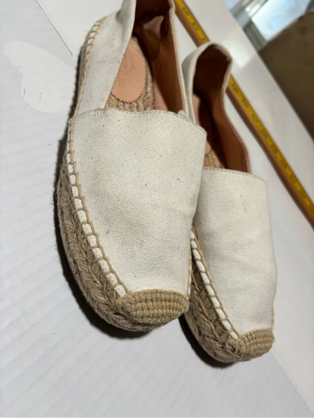 J. Crew White Canvas Espadrille Flats